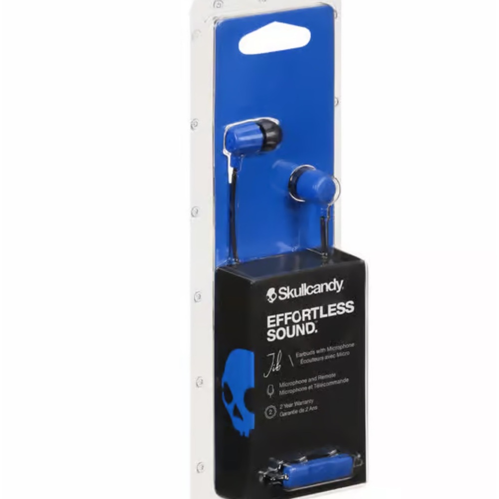 Skullcandy Effortless Sound Wired Inner Ear Earbuds, 3.5mm Jack, Cobalt Blue